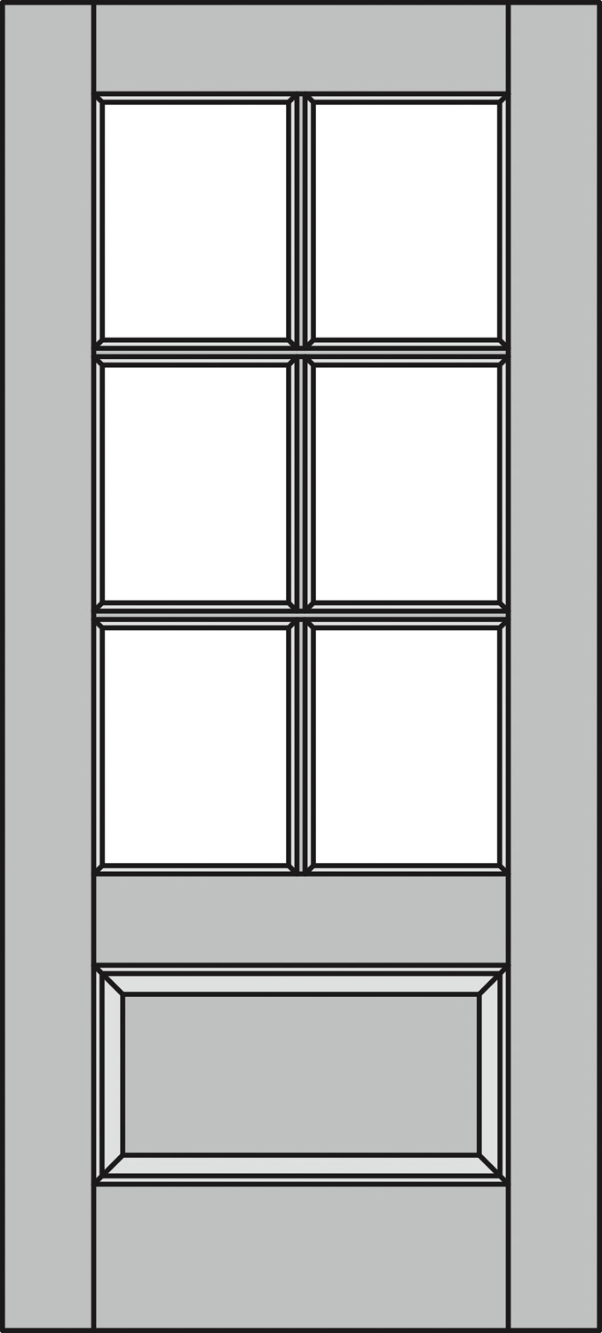 1 Panel 6 Light Glass Door